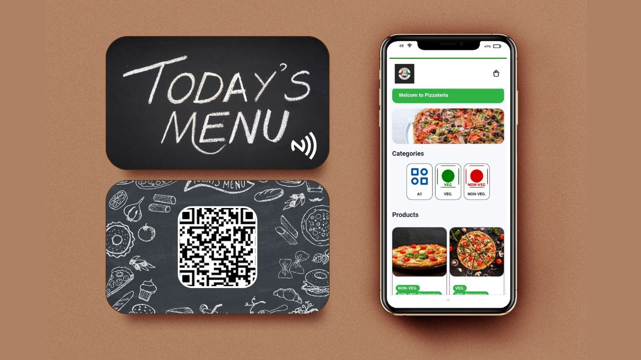 Digital Menu Card with NFC & QR Enabled and WhatsApp Checkout